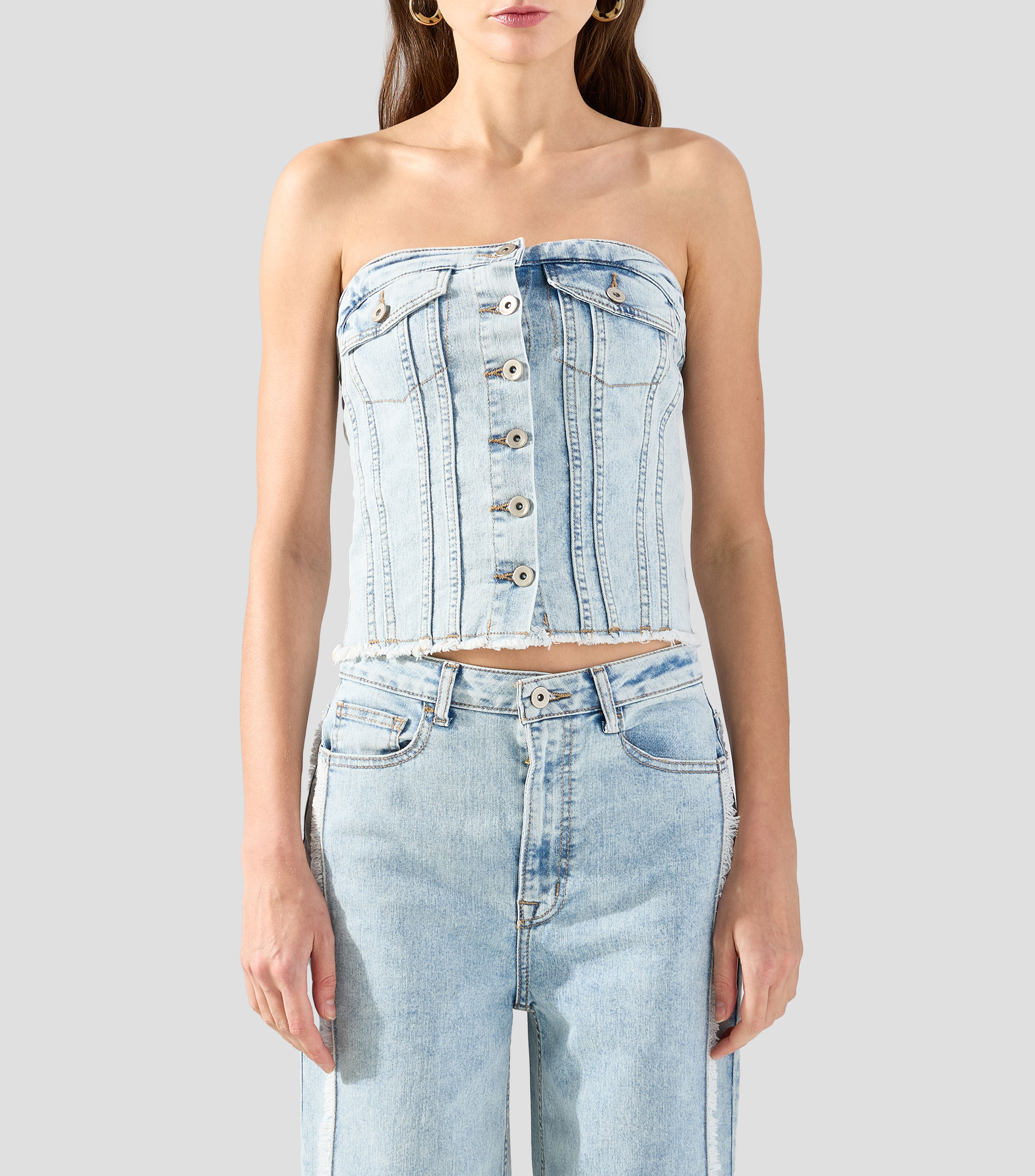 Top denim Mujer